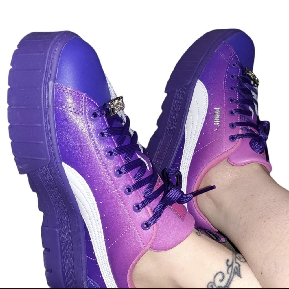 New Puma x Bratz Mayze Platform Sneakers Prism Violet Bratz Shoes Sz 8.5 Shoes - Picture 13 of 15
